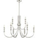 Potiss 9 Light 34 inch Polished Nickel Chandelier Ceiling Light